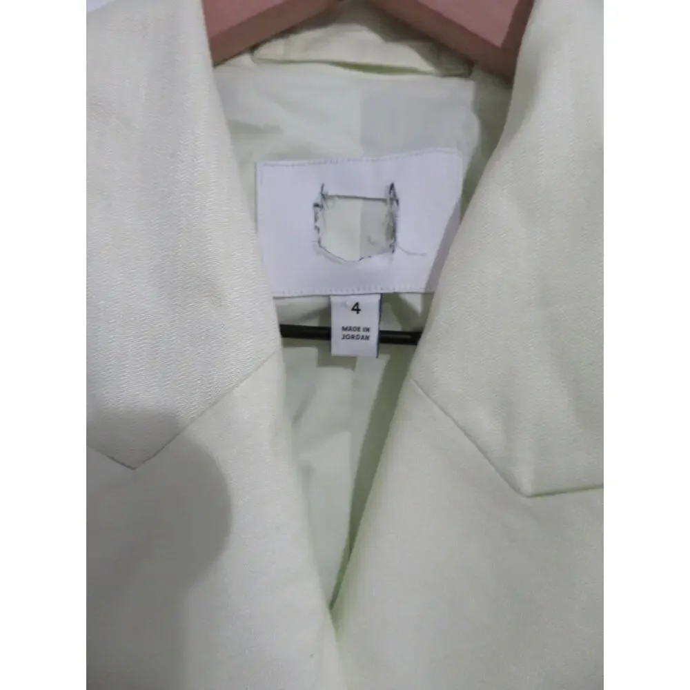 Banana Republic Sz 4 Light Green Hourglass Linen Blend Blazer Jacket Career